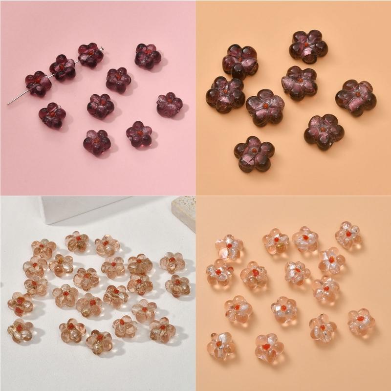 Popular Coloured Glaze Color Flower DIY Accessories Sweet Pendants DIY Handmade Bracelet Necklace Earrings Materials