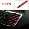 10 шт. Автоаксессуары Красная ПВХ Декоративная полоска-чехол на дефлектор кондиционера
