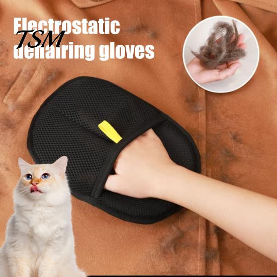 Universal Pet Care Gloves Electrostatic Fur Hair Remover Grooming Shedding for Cats Cat And Dog Cleaning Dogs Rabbits Reusable Fingerless Mitt