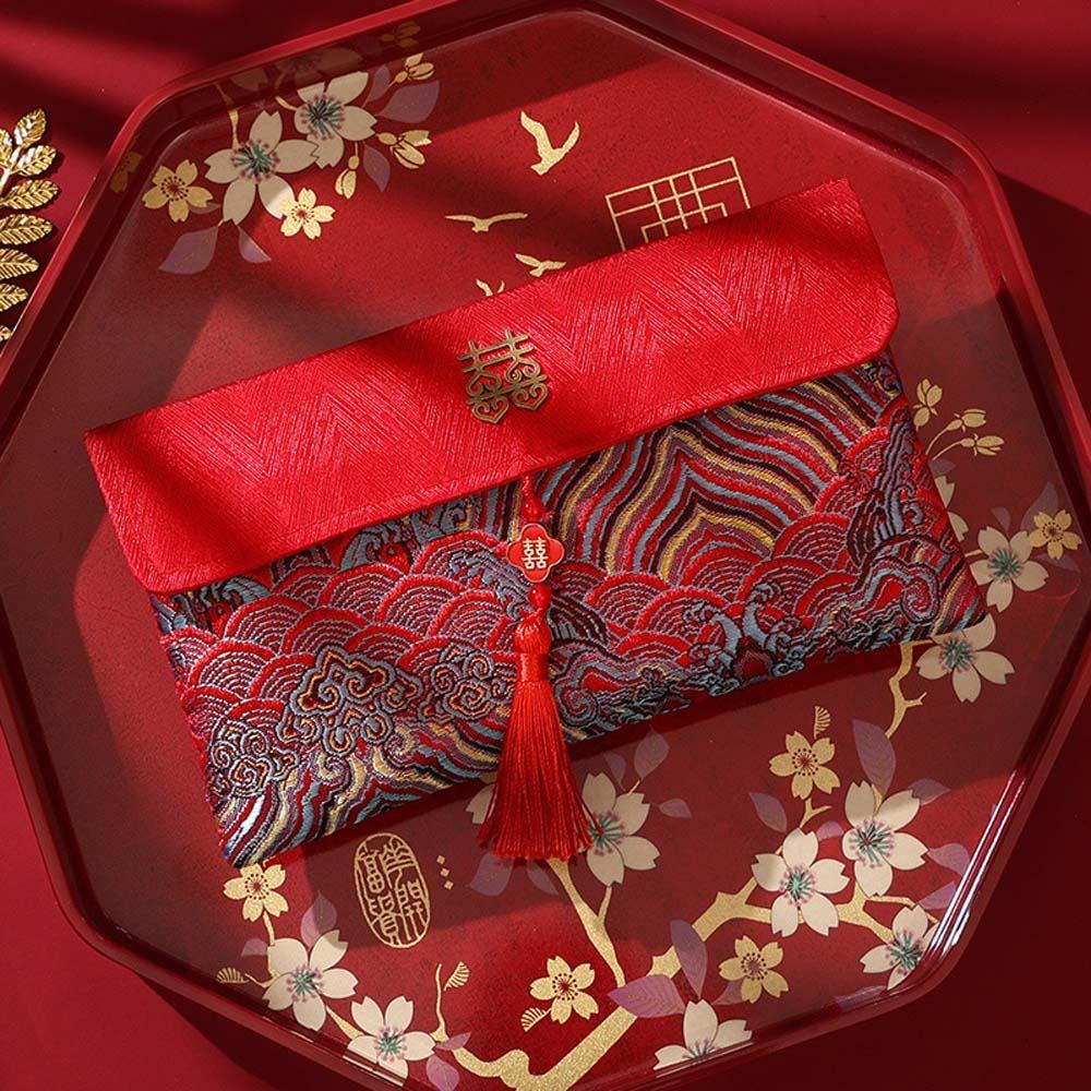Brocade Cloth Tassel Brocade Red Envelope Spring Festival New Year Money Bag Wedding Birthday