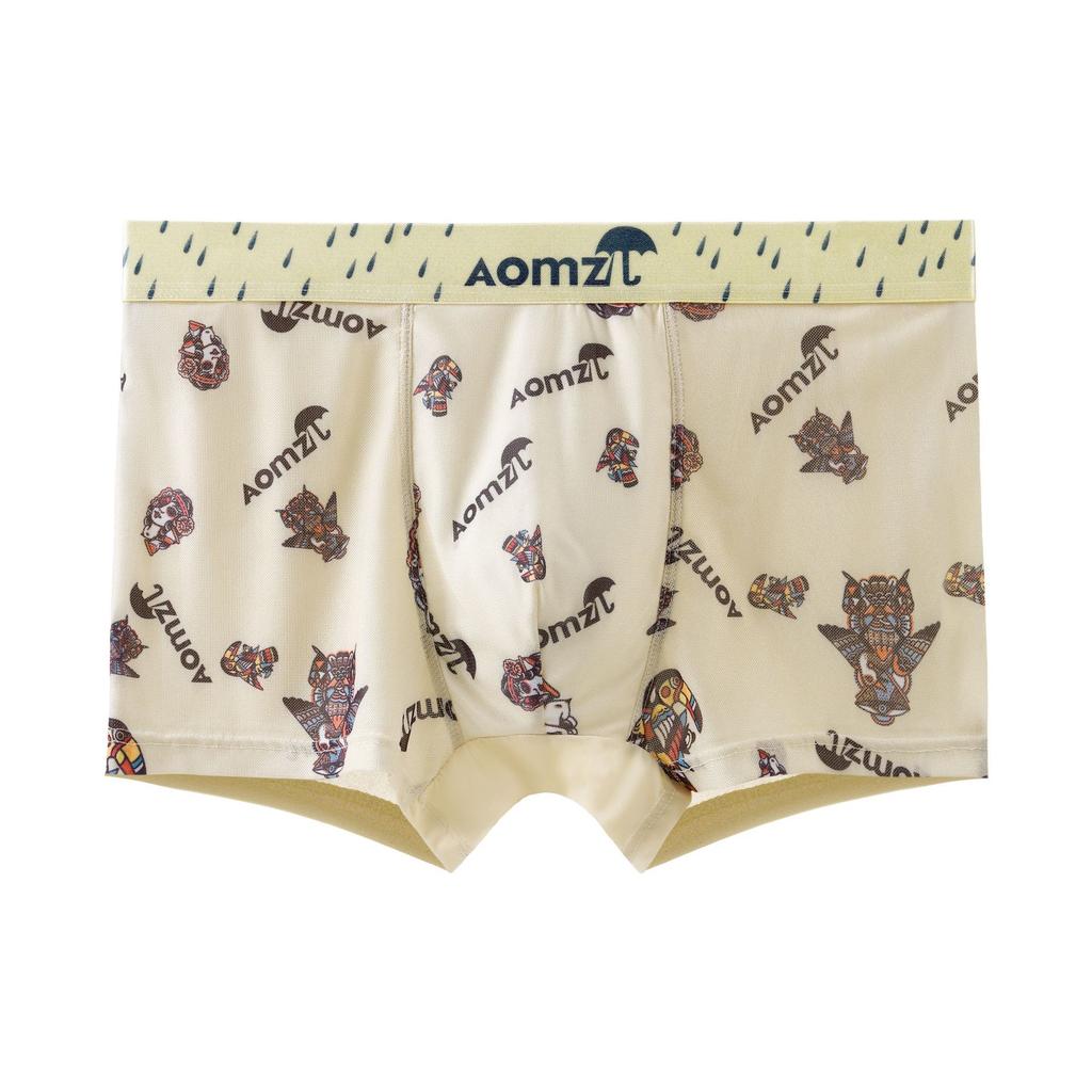 Мужские трусы-боксеры с сетчатым принтом, мужские летние прохладные дышащие четырехугольные короткие трусы-боксеры с головкой