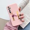 Чехол-буквы для Xiaomi Mi Note 10 Lite Задняя крышка Ретро Цветы Розовый Черный Мягкий ТПУ Инициалы Fundas для Xiaomi Note10 Lite Coque
