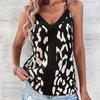 Женская мода на лето и весну, повседневные футболки и топы без рукавов с V-образным вырезом и леопардовым принтом