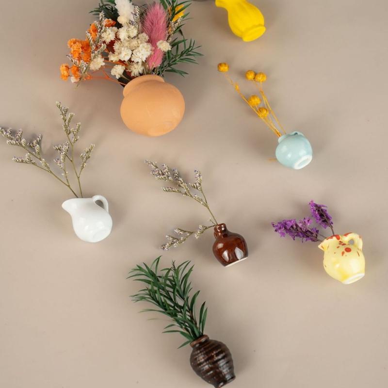 Набор из 7 магнитных мини-ваз для холодильника, украшение для дома, набор из дружелюбной керамики