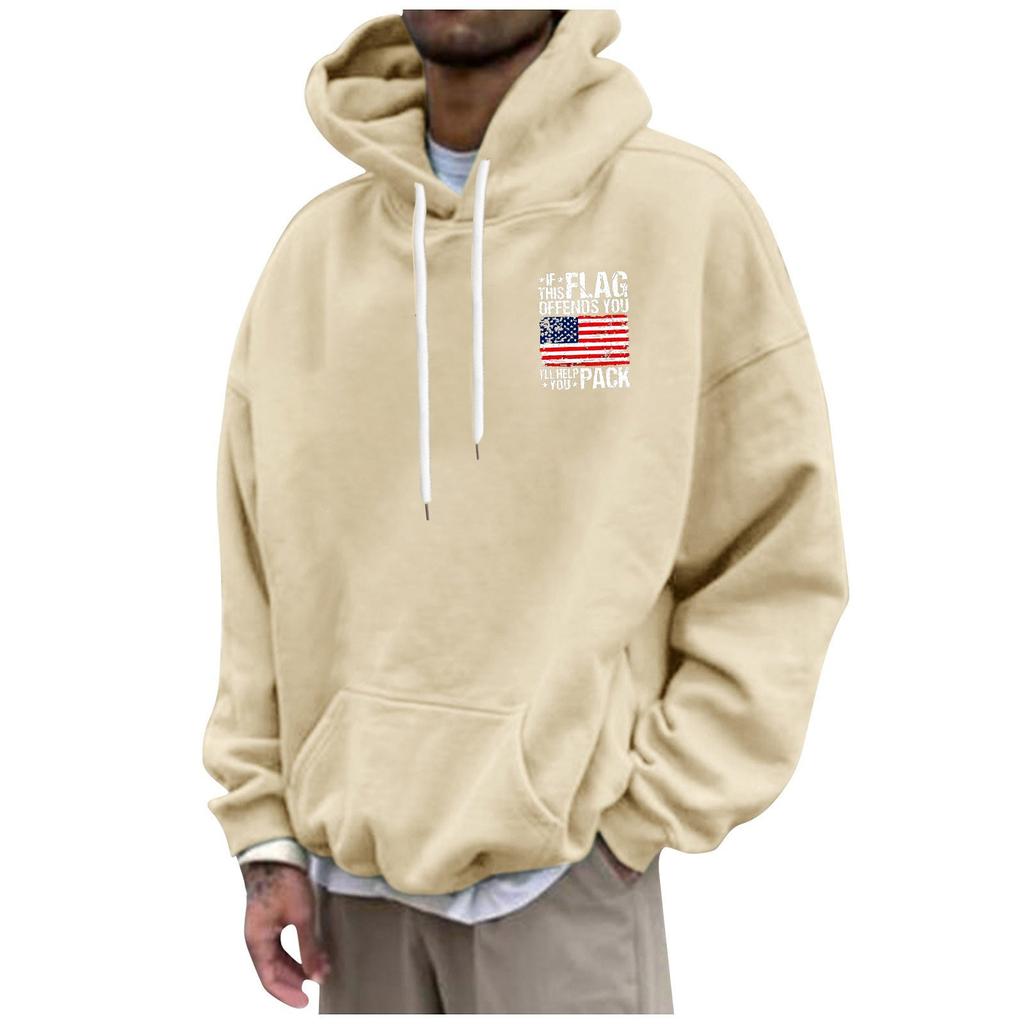 Men's Loose Printed Hooded Sweatshirt Men's Casual Fashion Sports Sweatshirt