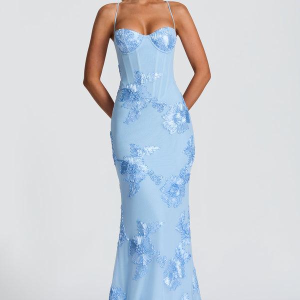 Женское strapless вышитое цветочное облегающее длинное платье Желтое вечернее платье