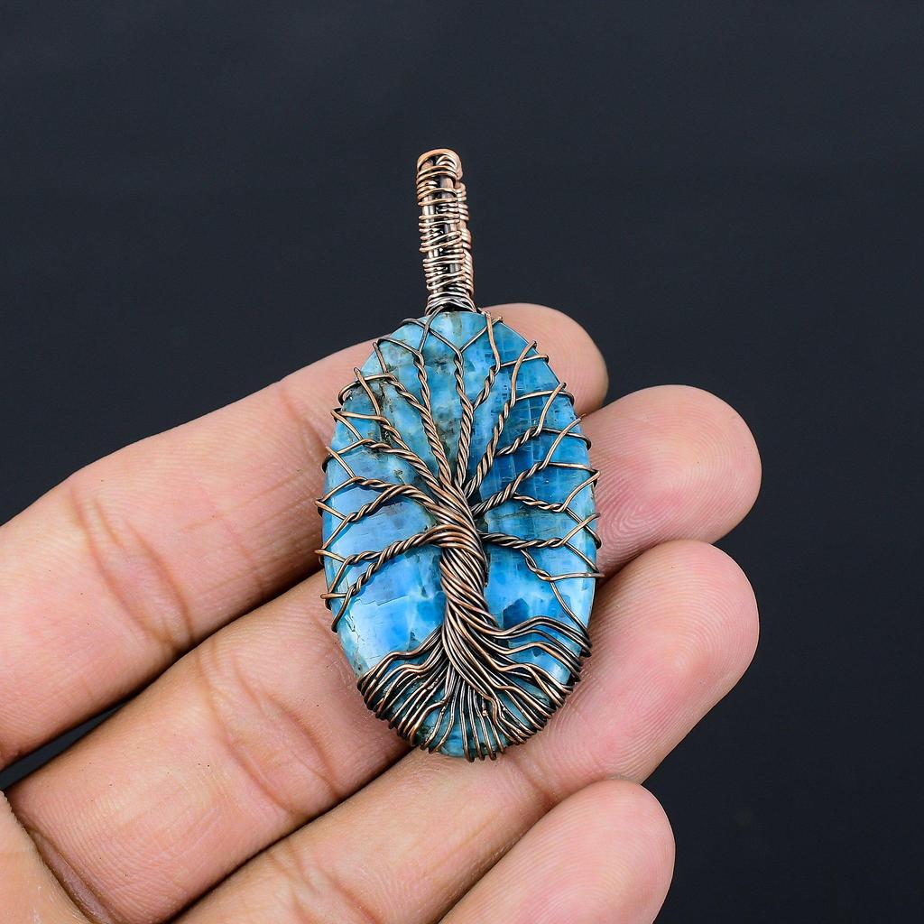 Древо жизни лабрадорит драгоценный камень медная проволока обернутая подвеска ручной работы ювелирные изделия для новогоднего подарка