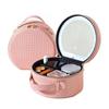 PU Leather LED Makeup Bag with Mirror Adjustable Dividers Lighted Cosmetic Storage Box  Vanity