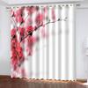 Floral Plant Printing Woven Curtains Bedroom Blackout Curtains Two Separate Curtains On The Left and Right