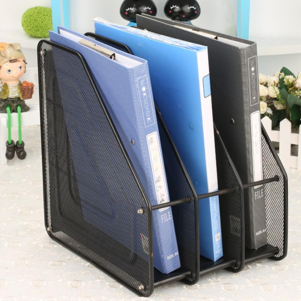 Data Rack 3 Tier File Frame Wire Mesh Standing Desktop File Folder Metal File Rack Restaurant