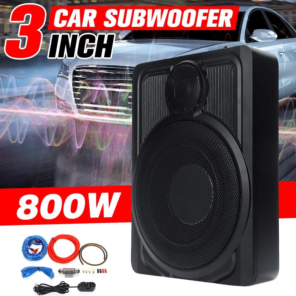 800W 25A Slim Under-Seat Super Car Subwoofer Powered Car Speaker Subwoofer Amplifier Speaker Audio Processor Music Player