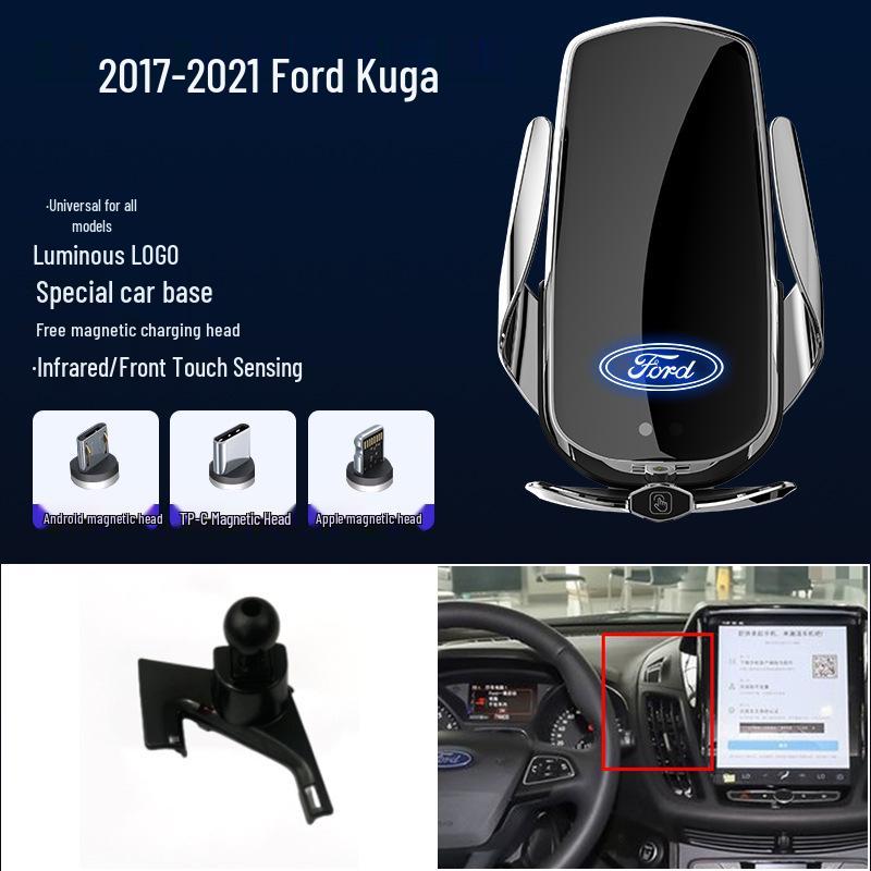 Магнитный беспроводной держатель для телефона с быстрой зарядкой для Ford Focus/Mondeo/Fiesta