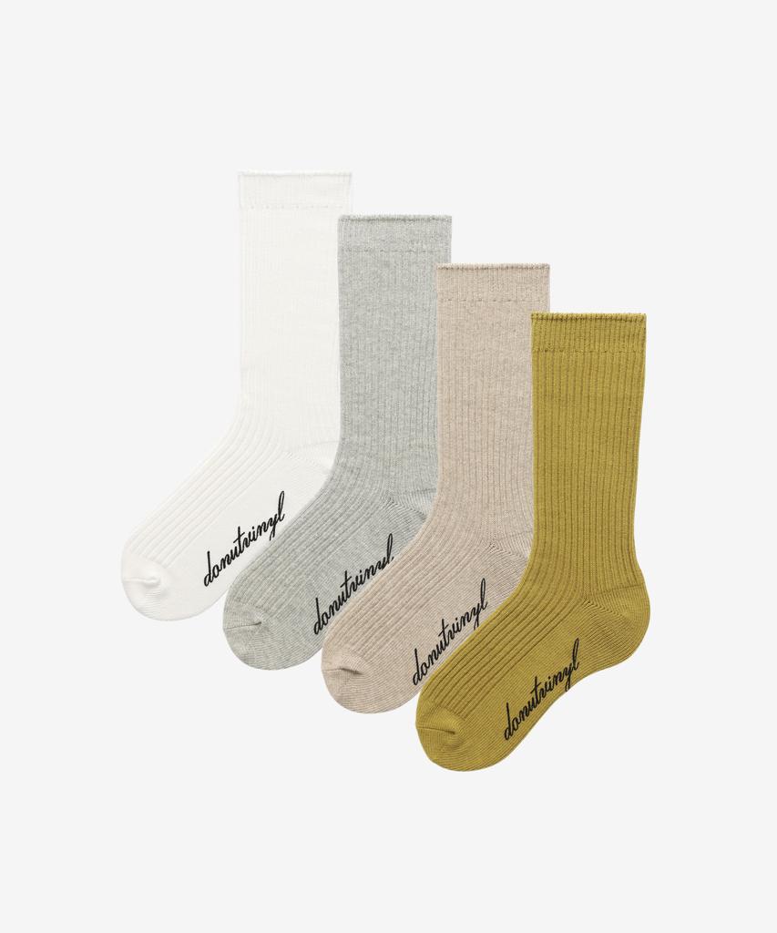 Носки Doneosbainilsyab из хлопка в рубчик (4Colors)