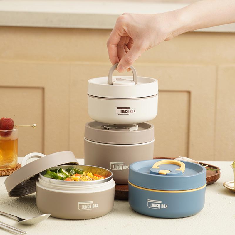 Многослойный ланч-бокс из нержавеющей стали 304 с суповой миской - Портативный и с термоизоляцией