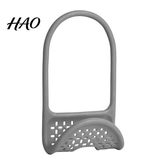 Silicone And Iron Sink Caddy Faucet Hanging Sponge Holder, Foldable Elastic Organizer, Self-draining Kitchen Tidy Non Slip Soap Rack for Organization