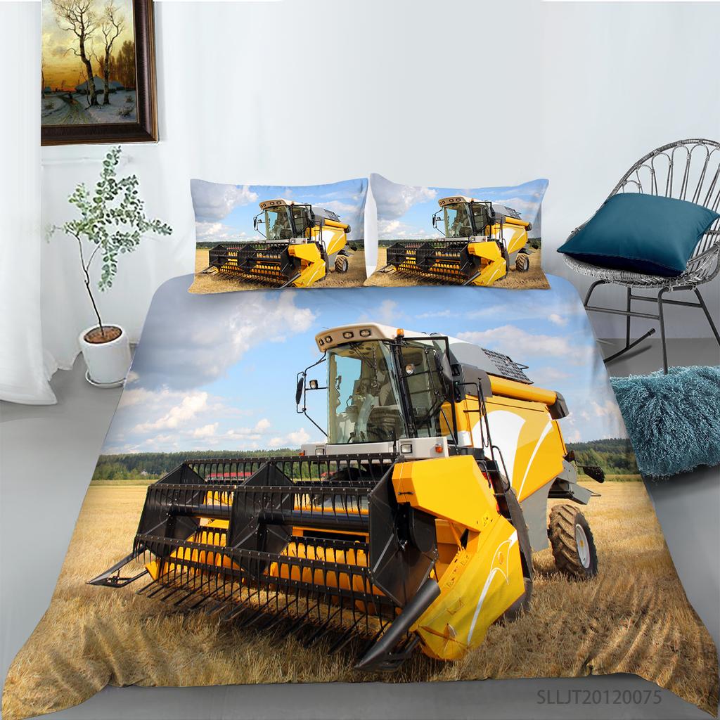 3D Bedding Set Vehicle Pattern Quilt Cover and Pillowcase 2 or 3 Pieces of Aircraft or Bicycle Printed Full-size Washable and Comfortable Bedding