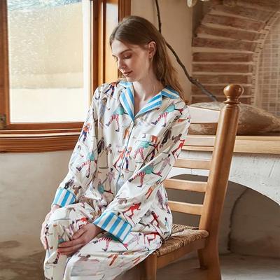 Женский пижамный комплект, осенне-зимние плюшевые брюки с длинными рукавами, отложной воротник, мягкая домашняя одежда