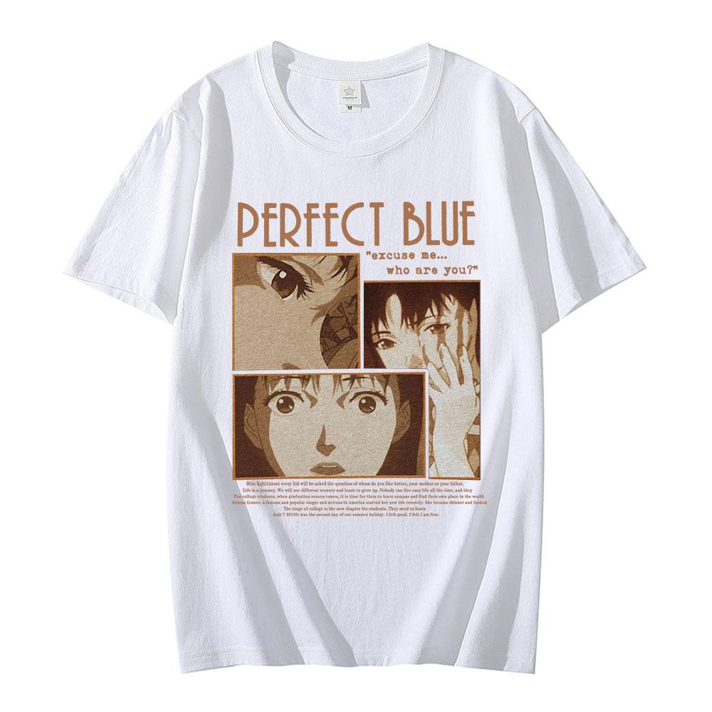 Japanese Anime Perfect Blue Graphic Girl T-Shirt Men's Women's Fashion Short Sleeve T-shirts Gothic Clothes Tee Shirt Oversized