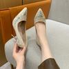 Fashion New Women Pumps Spring Autumn Embroidery High Heels Shoes Women Sexy Pointed Toe Stiletto Heeled Party Wedding Shoes