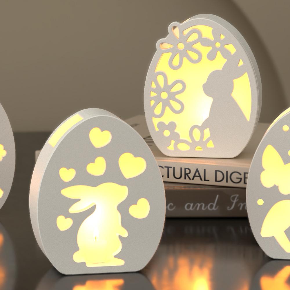 Полый пасхальный кролик, лампа, силуэт, силиконовая форма, сделай сам, гипсовая подставка для свечи, подключаемое декоративное украшение, форма для смолы, поделки