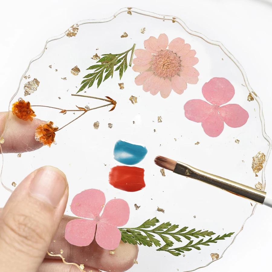 Палитра для дизайна ногтей с золотыми цветами из фольги, демонстрационная доска для смешивания гель-лаков, инструменты для фотосъемки