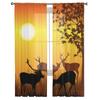 Шторы из прозрачного тюля с дикими оленями в лесу для гостиной, прозрачные тюлевые оконные шторы для спальни, кухни, домашнего декора, вуалевые шторы