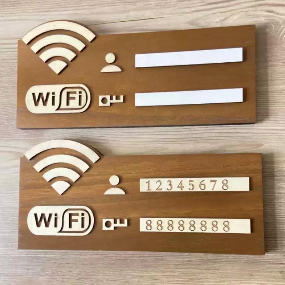 Деревенская табличка с паролем WiFi Винтажная стираемая доска 2D Плоская деревянная табличка Прочный минимализм Индикатор беспроводной сети