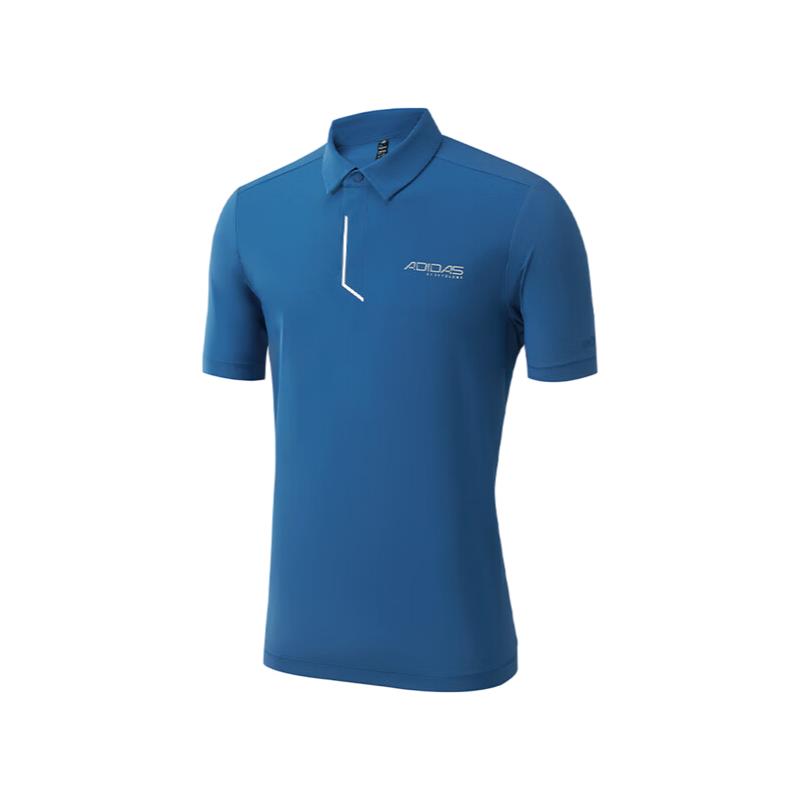 Adidas Men's Summer Quick-Dry Breathable Lightweight Loose Fit Blue Short Sleeve Polo T-Shirt