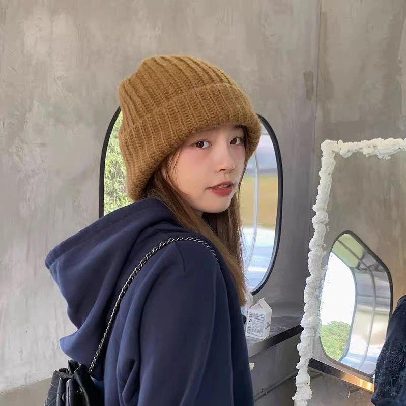 Japanese and Korean Style Couple's Slouchy Hat Men and Women Autumn and Winter Warm All Match Loose Fit Knit Woolen Hat