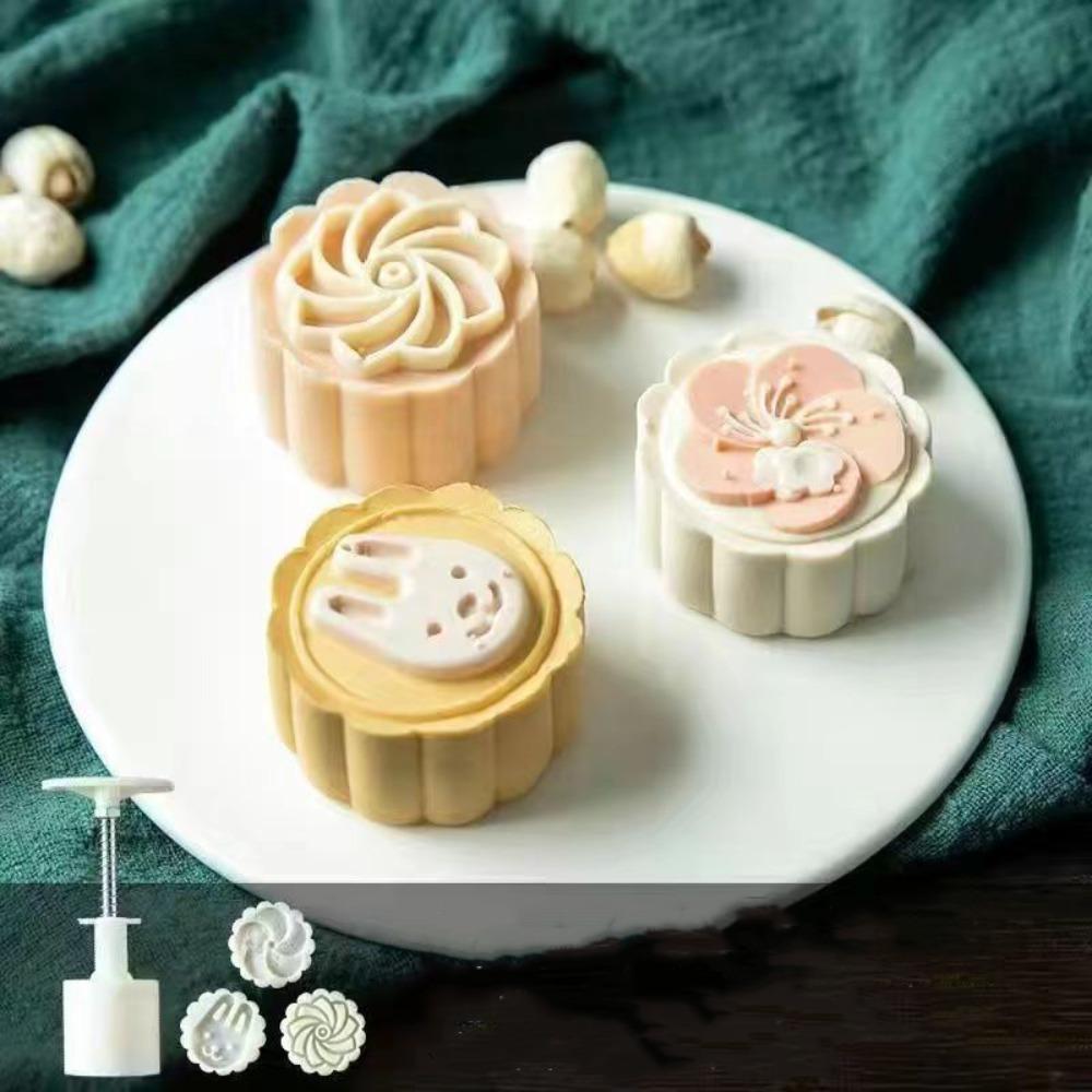 3D Mooncake Mold Flower-shaped Pastry Making Tools Cookie Stamp Mould Kitchen DIY