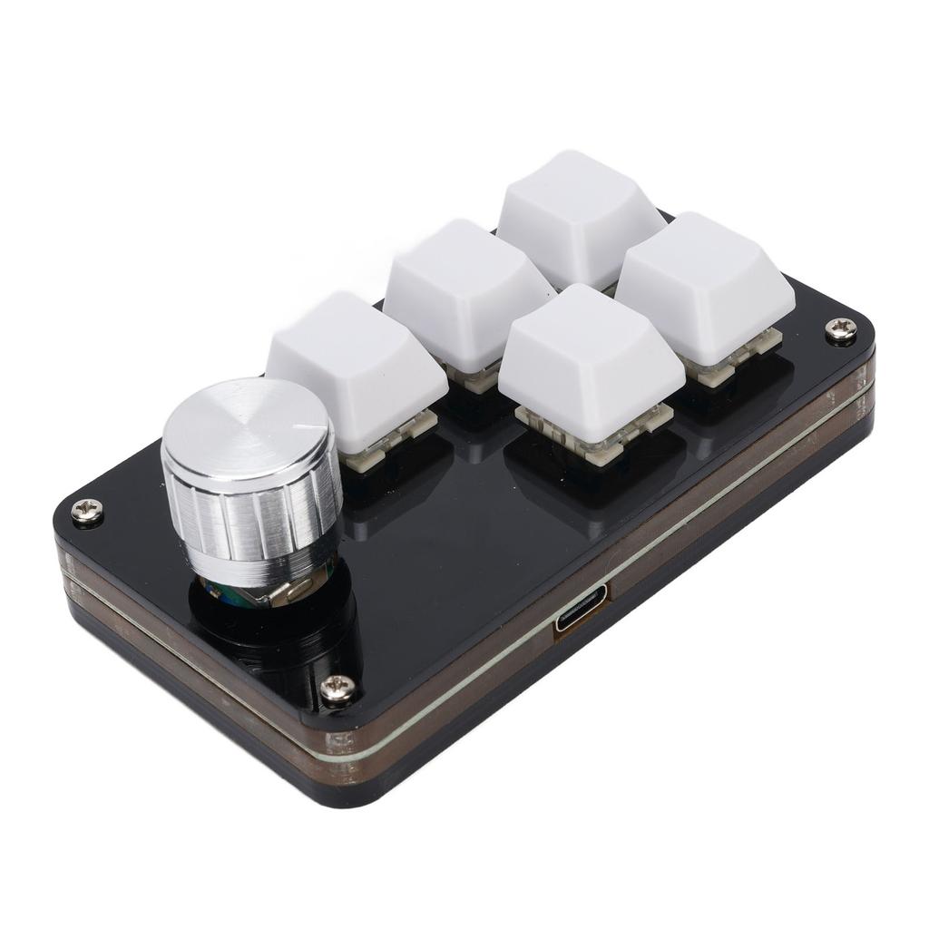 Programmable Macro Keyboard 5 Keys 1 Knob Wired Connection Hot Swappable Custom Macro Keypad for