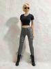 Toy Hobby Accessories for Action Figure Compatible with TBLeague Body DMTOYS Beautiful Woman Fashion Sexy Black Slim Fit Crop and Dark Gray Damaged