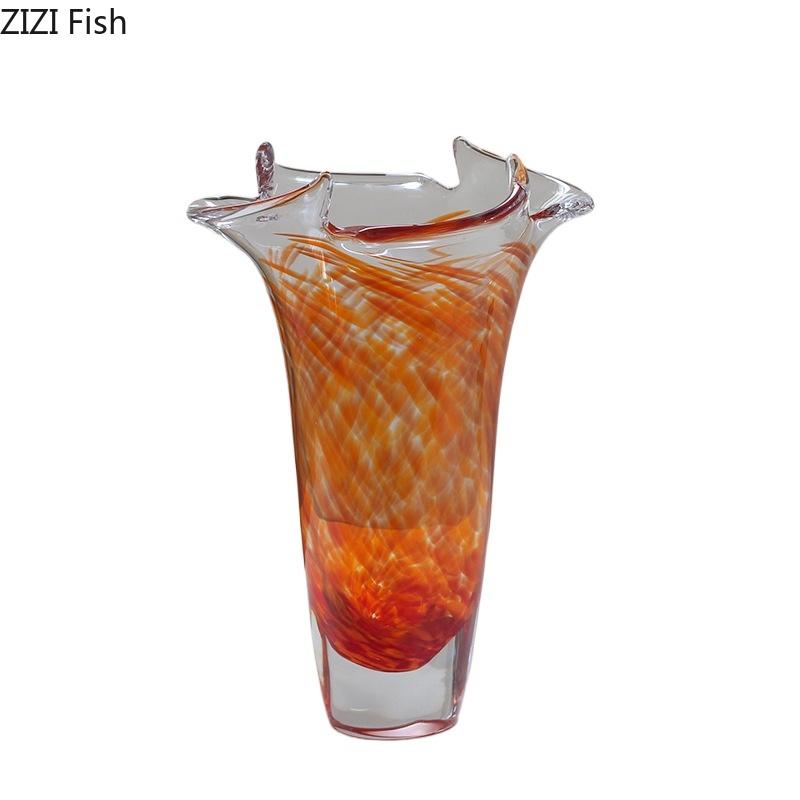 Wave Edge Glass Vase Transparent Hydroponics Flower Pots Table Decoration Flower Arrangement Floral Vases Room Aesthetic Decor