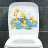Cartoon Ducks Playing Water Toilet Stickers Bathroom Decor Waterproof Toilet Seat Decals
