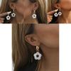 European American Style White Flower Earrings Fashionable Resin And Alloy