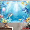 2D flat banner single-piece underwater birthday background distinctive marine creatures corals and underwater theme