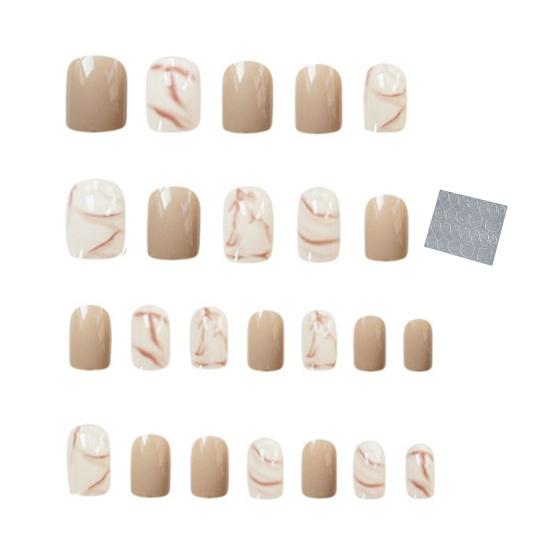 24 шт., накладные ногти с клеем, наращивание ногтей из АБС-пластика, набор искусственных ногтей для красивых девушек, принадлежности для маникюра