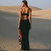 Новая летняя длинная юбка с открытой спиной, сексуальное женское платье для выпускного вечера без рукавов, платье-комбинация