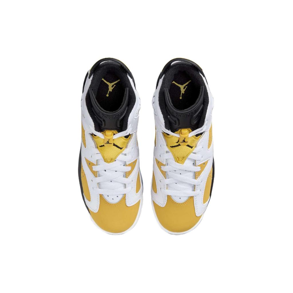 Кроссовки Air Jordan 6 Retro GS Yellow Ochre Kids Белый Черный 384665-170