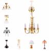 Creative Dollhouse Chandelier Model 1/12 Scale LED Wall Sconces Doll House Accessories