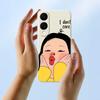 For Samsung Galaxy S25 Edge Case Girl Holding Face Pattern Printing Straight Edge TPU Phone Back Cover