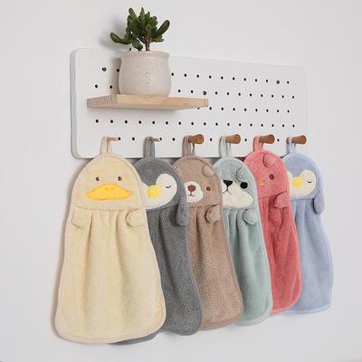 Мультяшное милое подвесное полотенце для рук из кораллового флиса для кухни и ванной
