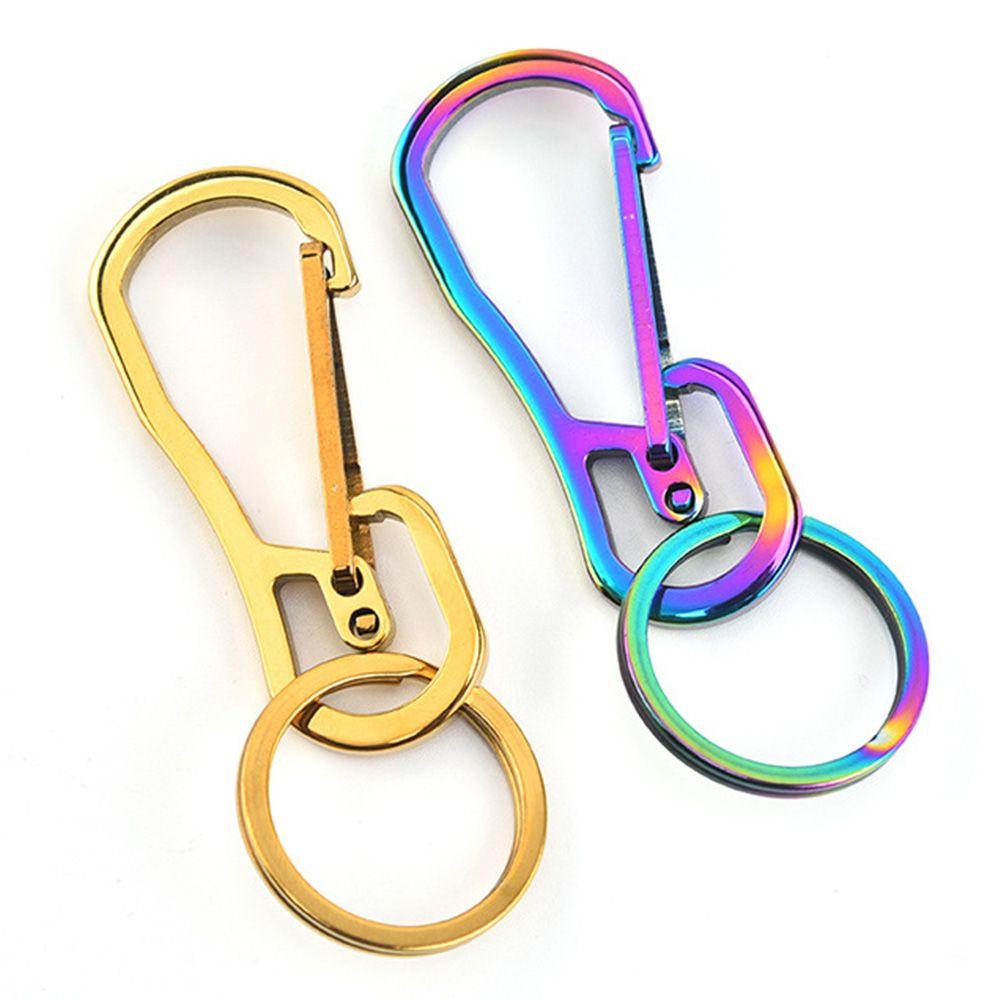 Quality Outdoor Tool Stainless Steel Key Ring Hook Camping Clip Keychain Holder Climbing Carabiner