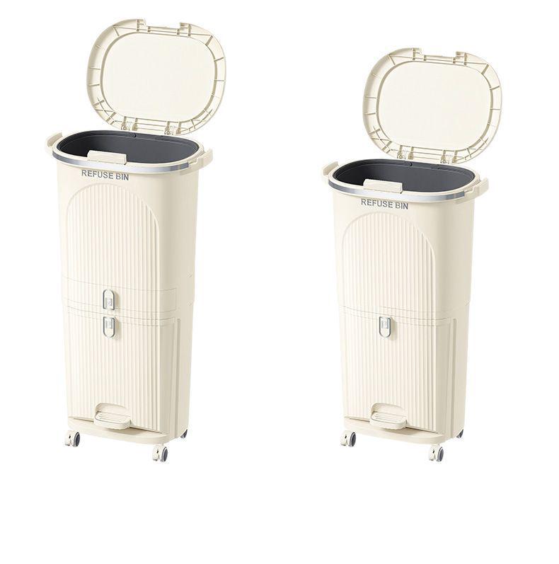 Роскошное высокое мусорное ведро в японском стиле с педалью для раздельного сбора сухого и мокрого мусора