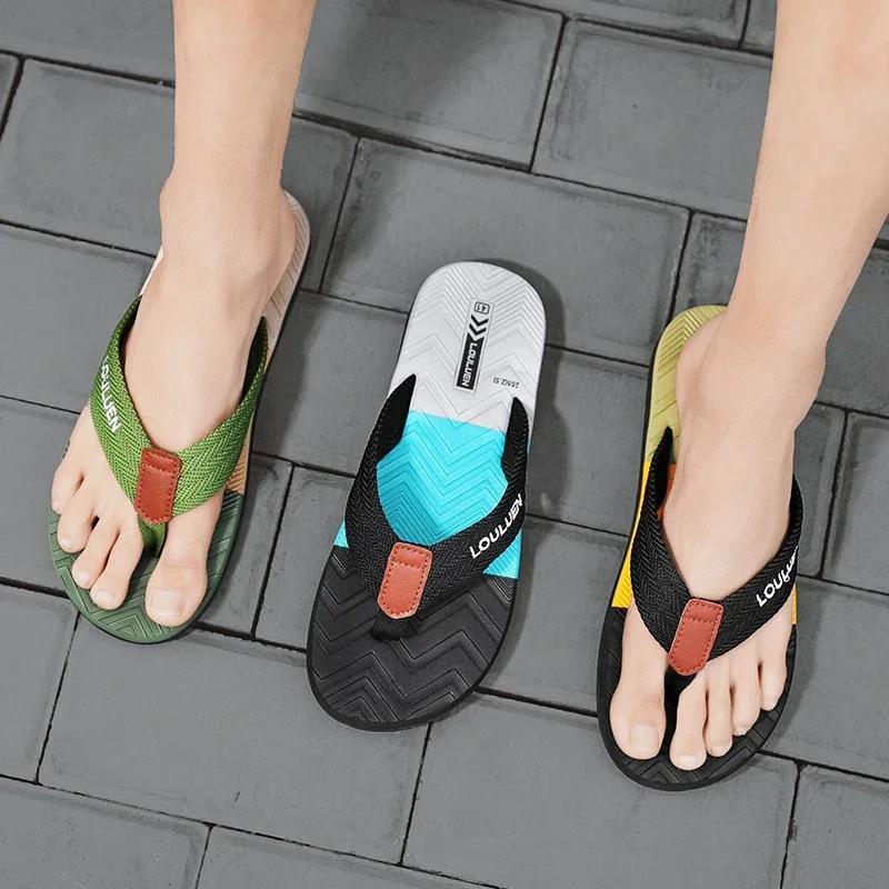 Fashion Men Flip Flops Slides 2025 Trend Summer Anti-skid Man Slippers Outdoor Light Casual Beach Male Sandals Household Slides for Men