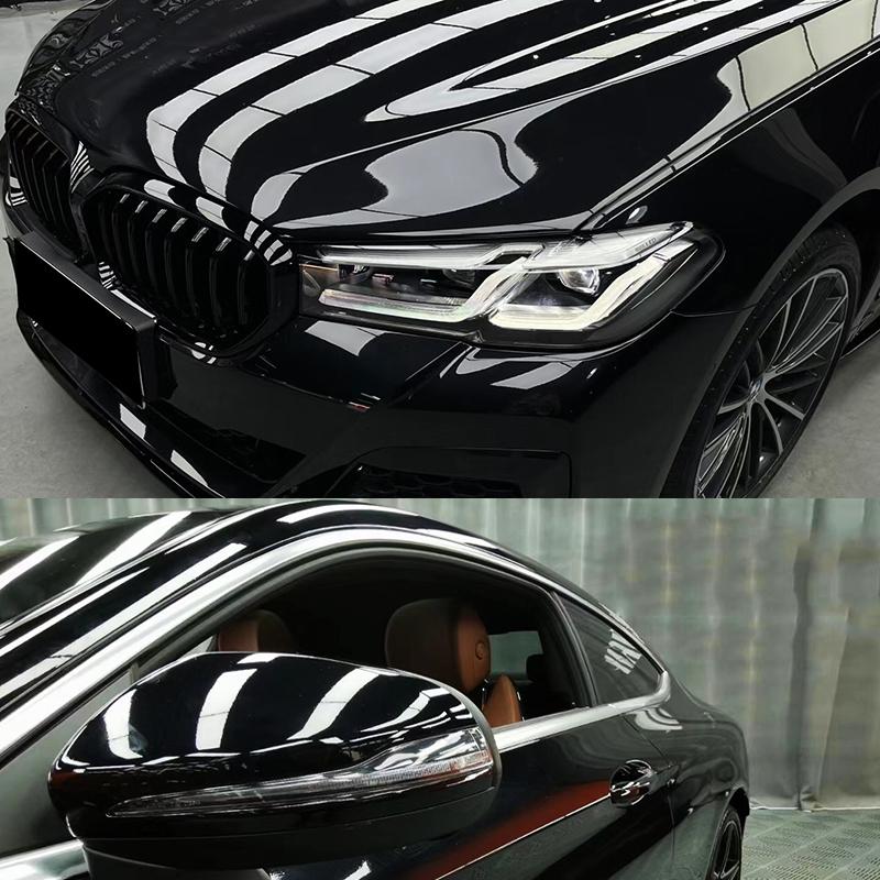 ПЭТ-пленка для обтяжки автомобиля Ultra Glossy Piano Black с воздухоотводящими каналами, самоклеящаяся, для авто, мотоциклов, DIY наклейка