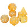 7pcs Glow In The Dark Effect Polyhedral DND Board Game Dice Set Gold Digital Dice for TRPG Role Playing Game