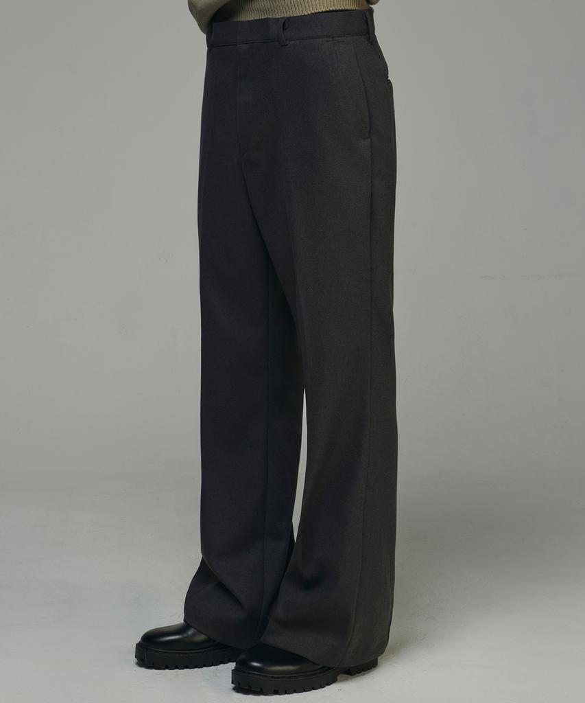 SIGNATURE Brushed Wide Flare Bootcut Slacks [Gray]