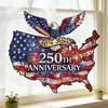 США 250-летний юбилей Подвеска на окно 1776-2026 Акриловое украшение на окно Американский орел Патриотическая подвеска-солнцезащитник Памятный подарок на 4 июля
