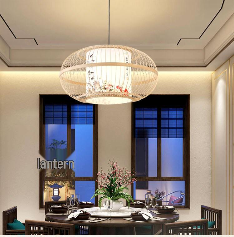 Retro Zen Bamboo Weaving Pendant Lamp for Restaurants & Teahouses